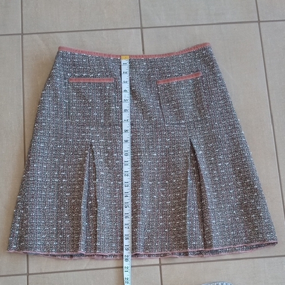 Chic Tweed A-Line Skirt in Brown and Cream - Picture 14 of 16